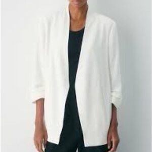 Babaton Power Blazer in White Linen